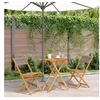 Image de Ensemble de bistro 3 pcs gris polypropylène et bois massif, ensemble de bistro de jardin, ensemble de balcon, 3281746