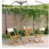 Image de Ensemble de bistro 3 pcs blanc crème tissu et bois massif, ensemble de bistro de jardin, ensemble de balcon, ensemble 3281748