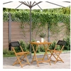 Image de Ensemble de bistro 3 pcs noir résine tressée et bois massif, ensemble de bistro de jardin, ensemble de balcon, 3281754