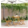 Image de Ensemble de bistro 3 pcs gris résine tressée et bois massif, ensemble de bistro de jardin, ensemble de balcon, 3281755