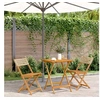 Image de Ensemble de bistro 3 pcs beige résine tressée et bois massif, ensemble de bistro de jardin, ensemble de balcon, 3281756