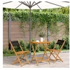 Image de Ensemble de bistro 3 pcs noir polypropylène et bois massif, ensemble de bistro de jardin, ensemble de balcon, 3281757