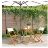 Image de Ensemble de bistro 3 pcs blanc crème tissu et bois massif, ensemble de bistro de jardin, ensemble de balcon, ensemble 3281760