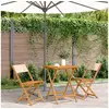 Image de Ensemble de bistro 3 pcs beige tissu et bois massif, ensemble de bistro de jardin, ensemble de balcon, ensemble de 3281763