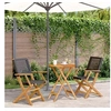 Image de Ensemble de bistro 3 pcs noir résine tressée et bois massif, ensemble de bistro de jardin, ensemble de balcon, 3281790