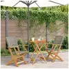Image de Ensemble de bistro 3 pcs gris résine tressée et bois massif, ensemble de bistro de jardin, ensemble de balcon, 3281791