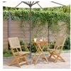 Image de Ensemble de bistro 3 pcs beige résine tressée et bois massif, ensemble de bistro de jardin, ensemble de balcon, 3281792