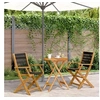 Image de Ensemble de bistro 3 pcs noir polypropylène et bois massif, ensemble de bistro de jardin, ensemble de balcon, 3281793