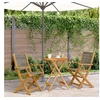 Image de Ensemble de bistro 3 pcs gris polypropylène et bois massif, ensemble de bistro de jardin, ensemble de balcon, 3281794
