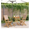 Image de Ensemble de bistro 3 pcs taupe tissu et bois massif, ensemble de bistro de jardin, ensemble de balcon, ensemble de 3281798
