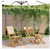 Image de Ensemble de bistro 3 pcs beige tissu et bois massif, ensemble de bistro de jardin, ensemble de balcon, ensemble de 3281799