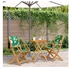 Image de Ensemble de bistro 3 pcs motif de feuilles tissu et bois massif, ensemble de bistro de jardin, ensemble de balcon, 3281800