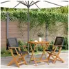 Image de Ensemble de bistro 3 pcs noir résine tressée et bois massif, ensemble de bistro de jardin, ensemble de balcon, 3281802