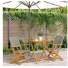Image de Ensemble de bistro 3 pcs gris résine tressée et bois massif, ensemble de bistro de jardin, ensemble de balcon, 3281803
