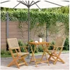 Image de Ensemble de bistro 3 pcs beige résine tressée et bois massif, ensemble de bistro de jardin, ensemble de balcon, 3281804