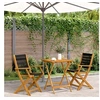 Image de Ensemble de bistro 3 pcs noir polypropylène et bois massif, ensemble de bistro de jardin, ensemble de balcon, 3281805