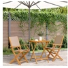 Image de Ensemble de bistro 3 pcs taupe tissu et bois massif, ensemble de bistro de jardin, ensemble de balcon, ensemble de 3281810