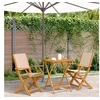 Image de Ensemble de bistro 3 pcs beige tissu et bois massif, ensemble de bistro de jardin, ensemble de balcon, ensemble de 3281811
