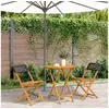 Image de Ensemble de bistro 3 pcs noir résine tressée et bois massif, ensemble de bistro de jardin, ensemble de balcon, 3281838
