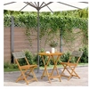 Image de Ensemble de bistro 3 pcs gris résine tressée et bois massif, ensemble de bistro de jardin, ensemble de balcon, 3281839