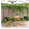 Image de Ensemble de bistro 3 pcs noir polypropylène et bois massif, ensemble de bistro de jardin, ensemble de balcon, 3281841