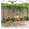 Image de Ensemble de bistro 3 pcs gris polypropylène et bois massif, ensemble de bistro de jardin, ensemble de balcon, 3281842