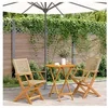Image de Ensemble de bistro 3 pcs beige résine tressée et bois massif, ensemble de bistro de jardin, ensemble de balcon, 3281852