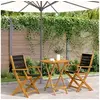 Image de Ensemble de bistro 3 pcs noir polypropylène et bois massif, ensemble de bistro de jardin, ensemble de balcon, 3281853