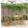 Image de Ensemble de bistro 3 pcs gris polypropylène et bois massif, ensemble de bistro de jardin, ensemble de balcon, 3281854