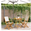 Image de Ensemble de bistro 3 pcs blanc crème tissu et bois massif, ensemble de bistro de jardin, ensemble de balcon, ensemble 3281856
