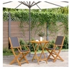 Image de Ensemble de bistro 3 pcs anthracite tissu et bois massif, ensemble de bistro de jardin, ensemble de balcon, ensemble 3281857