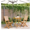 Image de Ensemble de bistro 3 pcs beige tissu et bois massif, ensemble de bistro de jardin, ensemble de balcon, ensemble de 3281859