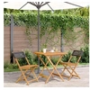 Image de Ensemble de bistro 3 pcs noir résine tressée et bois massif, ensemble de bistro de jardin, ensemble de balcon, 3281862