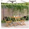 Image de Ensemble de bistro 3 pcs noir polypropylène et bois massif, ensemble de bistro de jardin, ensemble de balcon, 3281865