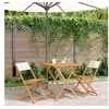Image de Ensemble de bistro 3 pcs blanc crème tissu et bois massif, ensemble de bistro de jardin, ensemble de balcon, ensemble 3281868