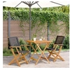 Image de Ensemble de bistro 3 pcs noir résine tressée et bois massif, ensemble de bistro de jardin, ensemble de balcon, 3281874