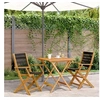 Image de Ensemble de bistro 3 pcs noir polypropylène et bois massif, ensemble de bistro de jardin, ensemble de balcon, 3281877