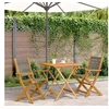 Image de Ensemble de bistro 3 pcs gris polypropylène et bois massif, ensemble de bistro de jardin, ensemble de balcon, 3281878
