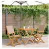 Image de Ensemble de bistro 3 pcs taupe tissu et bois massif, ensemble de bistro de jardin, ensemble de balcon, ensemble de 3281882