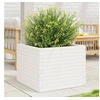 Image de Jardinière blanc 60x60x46 cm bois de pin massif