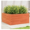 Image de Jardinière cire marron 100x100x46 cm bois de pin massif