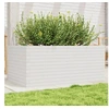 Image de Jardinière blanc 110x60x46 cm bois de pin massif