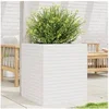 Image de Jardinière blanc 60x60x68,5 cm bois de pin massif, jardinière d'extérieur, bac à fleurs, bac à tomates, jardinière de 3282470