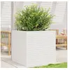 Image de Jardinière blanc 70x70x68,5 cm bois de pin massif