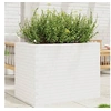Image de Jardinière blanc 90x60x68,5 cm bois de pin massif, jardinière d'extérieur, bac à fleurs, bac à tomates, jardinière de 3282500