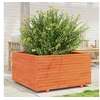 Image de Jardinière cire marron 90x90x49,5 cm bois de pin massif