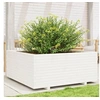 Image de Jardinière blanc 110x110x49,5 cm bois de pin massif