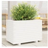 Image de Jardinière blanc 70x40x49,5 cm bois de pin massif