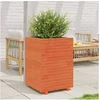Image de Jardinière cire marron 50x50x72,5 cm bois de pin massif