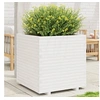 Image de Jardinière blanc 70x70x72,5 cm bois de pin massif